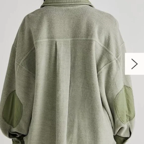 EUC Free People Ruby Oversized Fleece Shirt Jacket Shacket Jaded Cozy Size XS - Picture 3 of 8